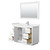 Wyndham WCF292948SWHC2UNSM46 Miranda 48 Inch Single Bathroom Vanity in White, Light-Vein Carrara Cultured Marble Countertop, Undermount Square Sink, Brushed Nickel Trim, 46 Inch Mirror