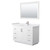 Wyndham WCF292948SWHWCUNSM46 Miranda 48 Inch Single Bathroom Vanity in White, White Cultured Marble Countertop, Undermount Square Sink, Brushed Nickel Trim, 46 Inch Mirror