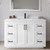Wyndham WCF292948SWBWCUNSM46 Miranda 48 Inch Single Bathroom Vanity in White, White Cultured Marble Countertop, Undermount Square Sink, Matte Black Trim, 46 Inch Mirror