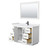 Wyndham WCF292948SWBWCUNSM46 Miranda 48 Inch Single Bathroom Vanity in White, White Cultured Marble Countertop, Undermount Square Sink, Matte Black Trim, 46 Inch Mirror