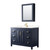 Wyndham WCV252548SBLC2UNSMED Daria 48 Inch Single Bathroom Vanity in Dark Blue, Light-Vein Carrara Cultured Marble Countertop, Undermount Square Sink, Medicine Cabinet
