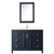 Wyndham WCV252548SBLC2UNSMED Daria 48 Inch Single Bathroom Vanity in Dark Blue, Light-Vein Carrara Cultured Marble Countertop, Undermount Square Sink, Medicine Cabinet