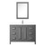 Wyndham WCV252548SKGWCUNSMED Daria 48 Inch Single Bathroom Vanity in Dark Gray, White Cultured Marble Countertop, Undermount Square Sink, Medicine Cabinet
