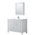 Wyndham WCV252548SWHWCUNSMED Daria 48 Inch Single Bathroom Vanity in White, White Cultured Marble Countertop, Undermount Square Sink, Medicine Cabinet