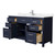 Wyndham WCG242460SBNCCUNSMXX Beckett 60 Inch Single Bathroom Vanity in Dark Blue, Carrara Cultured Marble Countertop, Undermount Square Sink, Brushed Nickel Trim