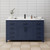 Wyndham WCG242460SBBWCUNSMXX Beckett 60 Inch Single Bathroom Vanity in Dark Blue, White Cultured Marble Countertop, Undermount Square Sink, Matte Black Trim