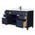 Wyndham WCG242460SBBWCUNSMXX Beckett 60 Inch Single Bathroom Vanity in Dark Blue, White Cultured Marble Countertop, Undermount Square Sink, Matte Black Trim