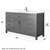 Wyndham WCG242460SKGCCUNSMXX Beckett 60 Inch Single Bathroom Vanity in Dark Gray, Carrara Cultured Marble Countertop, Undermount Square Sink, No Mirror
