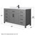 Wyndham WCG242460SGBWCUNSMXX Beckett 60 Inch Single Bathroom Vanity in Dark Gray, White Cultured Marble Countertop, Undermount Square Sink, Matte Black Trim