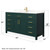 Wyndham WCG242460SGDCCUNSMXX Beckett 60 Inch Single Bathroom Vanity in Green, Carrara Cultured Marble Countertop, Undermount Square Sink, Brushed Gold Trim
