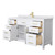 Wyndham WCG242460SWGWCUNSMXX Beckett 60 Inch Single Bathroom Vanity in White, White Cultured Marble Countertop, Undermount Square Sink, Brushed Gold Trim