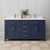 Wyndham WCG242466DBNCCUNSMXX Beckett 66 Inch Double Bathroom Vanity in Dark Blue, Carrara Cultured Marble Countertop, Undermount Square Sinks, Brushed Nickel Trim