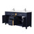 Wyndham WCG242466DBNCCUNSMXX Beckett 66 Inch Double Bathroom Vanity in Dark Blue, Carrara Cultured Marble Countertop, Undermount Square Sinks, Brushed Nickel Trim