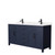 Wyndham WCG242466DBBCCUNSMXX Beckett 66 Inch Double Bathroom Vanity in Dark Blue, Carrara Cultured Marble Countertop, Undermount Square Sinks, Matte Black Trim