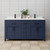 Wyndham WCG242466DBBCCUNSMXX Beckett 66 Inch Double Bathroom Vanity in Dark Blue, Carrara Cultured Marble Countertop, Undermount Square Sinks, Matte Black Trim