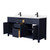 Wyndham WCG242466DBBCCUNSMXX Beckett 66 Inch Double Bathroom Vanity in Dark Blue, Carrara Cultured Marble Countertop, Undermount Square Sinks, Matte Black Trim