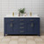 Wyndham WCG242466DBLCCUNSMXX Beckett 66 Inch Double Bathroom Vanity in Dark Blue, Carrara Cultured Marble Countertop, Undermount Square Sinks, No Mirror