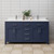 Wyndham WCG242466DBNWCUNSMXX Beckett 66 Inch Double Bathroom Vanity in Dark Blue, White Cultured Marble Countertop, Undermount Square Sinks, Brushed Nickel Trim