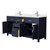 Wyndham WCG242466DBNWCUNSMXX Beckett 66 Inch Double Bathroom Vanity in Dark Blue, White Cultured Marble Countertop, Undermount Square Sinks, Brushed Nickel Trim
