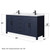 Wyndham WCG242466DBBWCUNSMXX Beckett 66 Inch Double Bathroom Vanity in Dark Blue, White Cultured Marble Countertop, Undermount Square Sinks, Matte Black Trim