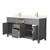 Wyndham WCG242466DGGCCUNSMXX Beckett 66 Inch Double Bathroom Vanity in Dark Gray, Carrara Cultured Marble Countertop, Undermount Square Sinks, Brushed Gold Trim