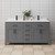 Wyndham WCG242466DGBCCUNSMXX Beckett 66 Inch Double Bathroom Vanity in Dark Gray, Carrara Cultured Marble Countertop, Undermount Square Sinks, Matte Black Trim