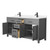 Wyndham WCG242466DGBCCUNSMXX Beckett 66 Inch Double Bathroom Vanity in Dark Gray, Carrara Cultured Marble Countertop, Undermount Square Sinks, Matte Black Trim