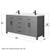 Wyndham WCG242466DGBCCUNSMXX Beckett 66 Inch Double Bathroom Vanity in Dark Gray, Carrara Cultured Marble Countertop, Undermount Square Sinks, Matte Black Trim