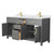 Wyndham WCG242466DGGWCUNSMXX Beckett 66 Inch Double Bathroom Vanity in Dark Gray, White Cultured Marble Countertop, Undermount Square Sinks, Brushed Gold Trim