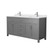 Wyndham WCG242466DKGWCUNSMXX Beckett 66 Inch Double Bathroom Vanity in Dark Gray, White Cultured Marble Countertop, Undermount Square Sinks, No Mirror