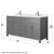Wyndham WCG242466DKGWCUNSMXX Beckett 66 Inch Double Bathroom Vanity in Dark Gray, White Cultured Marble Countertop, Undermount Square Sinks, No Mirror