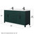 Wyndham WCG242466DGKCCUNSMXX Beckett 66 Inch Double Bathroom Vanity in Green, Carrara Cultured Marble Countertop, Undermount Square Sinks, Matte Black Trim
