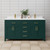 Wyndham WCG242466DGDWCUNSMXX Beckett 66 Inch Double Bathroom Vanity in Green, White Cultured Marble Countertop, Undermount Square Sinks, Brushed Gold Trim