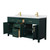 Wyndham WCG242466DGDWCUNSMXX Beckett 66 Inch Double Bathroom Vanity in Green, White Cultured Marble Countertop, Undermount Square Sinks, Brushed Gold Trim