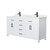 Wyndham WCG242466DWBCCUNSMXX Beckett 66 Inch Double Bathroom Vanity in White, Carrara Cultured Marble Countertop, Undermount Square Sinks, Matte Black Trim