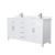 Wyndham WCG242466DWHCCUNSMXX Beckett 66 Inch Double Bathroom Vanity in White, Carrara Cultured Marble Countertop, Undermount Square Sinks, No Mirror