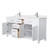 Wyndham WCG242466DWHCCUNSMXX Beckett 66 Inch Double Bathroom Vanity in White, Carrara Cultured Marble Countertop, Undermount Square Sinks, No Mirror