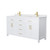 Wyndham WCG242466DWGWCUNSMXX Beckett 66 Inch Double Bathroom Vanity in White, White Cultured Marble Countertop, Undermount Square Sinks, Brushed Gold Trim