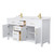 Wyndham WCG242466DWGWCUNSMXX Beckett 66 Inch Double Bathroom Vanity in White, White Cultured Marble Countertop, Undermount Square Sinks, Brushed Gold Trim
