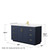 Wyndham WCF292960SBLC2UNSMXX Miranda 60 Inch Single Bathroom Vanity in Dark Blue, Light-Vein Carrara Cultured Marble Countertop, Undermount Square Sink, Brushed Gold Trim