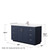 Wyndham WCF292960SBNC2UNSMXX Miranda 60 Inch Single Bathroom Vanity in Dark Blue, Light-Vein Carrara Cultured Marble Countertop, Undermount Square Sink, Brushed Nickel Trim