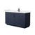 Wyndham WCF292960SBBC2UNSMXX Miranda 60 Inch Single Bathroom Vanity in Dark Blue, Light-Vein Carrara Cultured Marble Countertop, Undermount Square Sink, Matte Black Trim