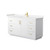 Wyndham WCF292960SWGC2UNSMXX Miranda 60 Inch Single Bathroom Vanity in White, Light-Vein Carrara Cultured Marble Countertop, Undermount Square Sink, Brushed Gold Trim