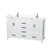 Wyndham WCS141460DWHWCUNSMXX Sheffield 60 Inch Double Bathroom Vanity in White, White Cultured Marble Countertop, Undermount Square Sinks, No Mirror