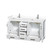 Wyndham WCS141460DWHWCUNSMXX Sheffield 60 Inch Double Bathroom Vanity in White, White Cultured Marble Countertop, Undermount Square Sinks, No Mirror