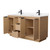Wyndham WCF282860DLBC2UNSMXX Maroni 60 Inch Double Bathroom Vanity in Light Straw, Light-Vein Carrara Cultured Marble Countertop, Undermount Square Sinks, Matte Black Trim