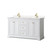 Wyndham WCV232360DWGC2UNSMXX Avery 60 Inch Double Bathroom Vanity in White, Light-Vein Carrara Cultured Marble Countertop, Undermount Square Sinks, Brushed Gold Trim
