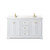 Wyndham WCV232360DWGC2UNSMXX Avery 60 Inch Double Bathroom Vanity in White, Light-Vein Carrara Cultured Marble Countertop, Undermount Square Sinks, Brushed Gold Trim