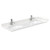 Wyndham WCV232360DWGC2UNSMXX Avery 60 Inch Double Bathroom Vanity in White, Light-Vein Carrara Cultured Marble Countertop, Undermount Square Sinks, Brushed Gold Trim