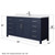 Wyndham WCG242466SBNWCUNSMXX Beckett 66 Inch Single Bathroom Vanity in Dark Blue, White Cultured Marble Countertop, Undermount Square Sink, Brushed Nickel Trim
